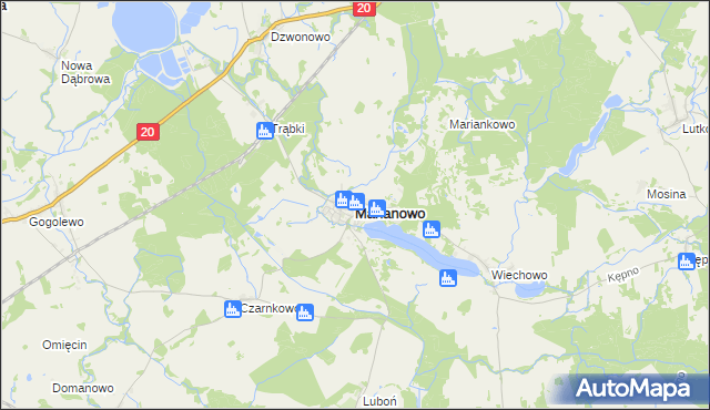 mapa Marianowo powiat stargardzki, Marianowo powiat stargardzki na mapie Targeo