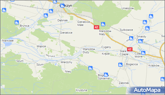 mapa Markotów Duży, Markotów Duży na mapie Targeo