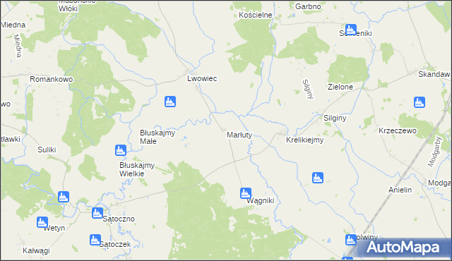 mapa Marłuty, Marłuty na mapie Targeo