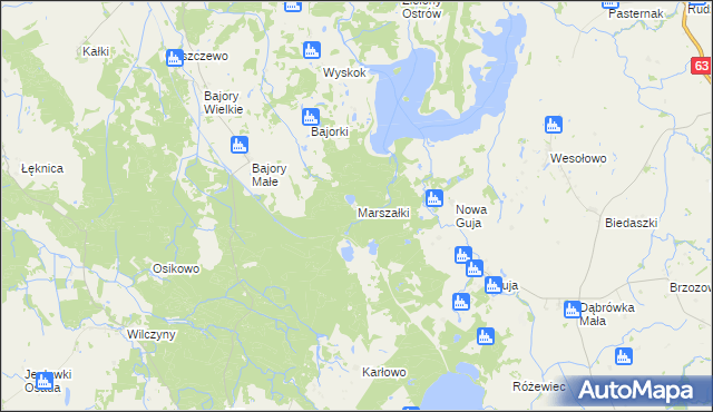 mapa Marszałki gmina Srokowo, Marszałki gmina Srokowo na mapie Targeo