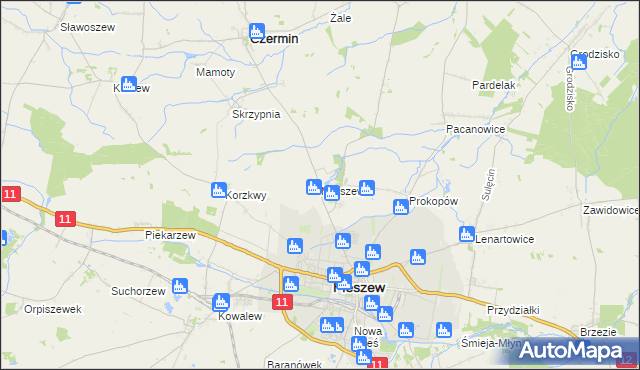 mapa Marszew gmina Pleszew, Marszew gmina Pleszew na mapie Targeo