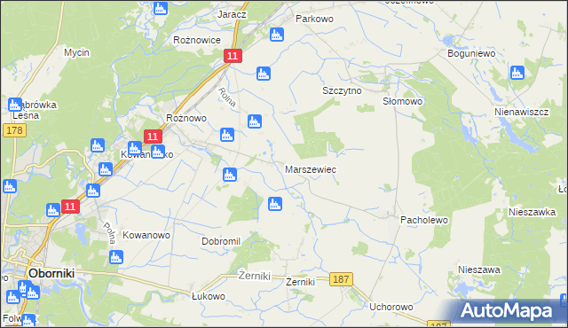 mapa Marszewiec, Marszewiec na mapie Targeo