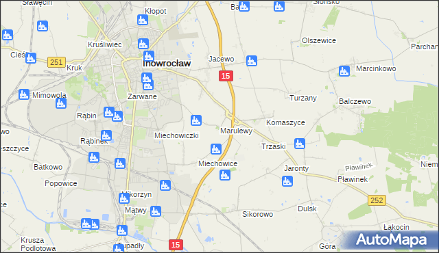 mapa Marulewy, Marulewy na mapie Targeo