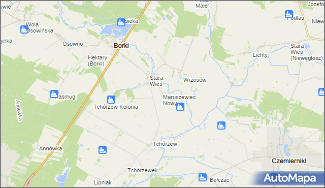 mapa Maruszewiec Pofolwarczny, Maruszewiec Pofolwarczny na mapie Targeo