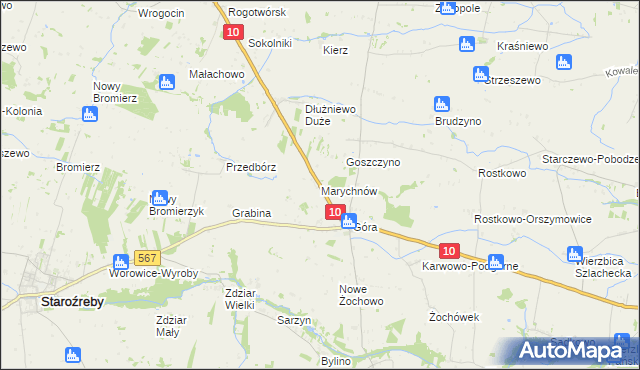 mapa Marychnów, Marychnów na mapie Targeo