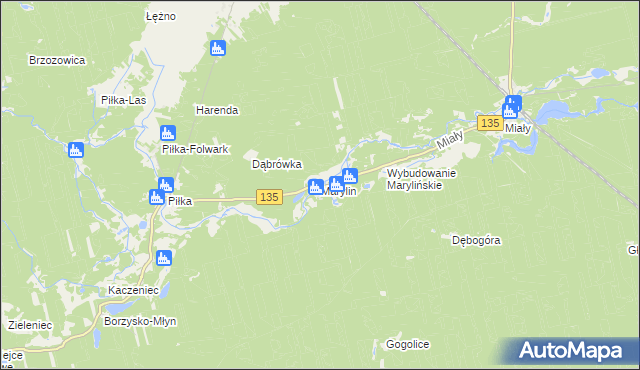 mapa Marylin gmina Drawsko, Marylin gmina Drawsko na mapie Targeo