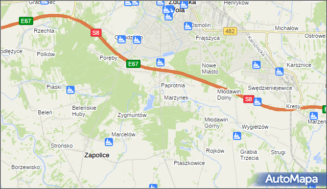 mapa Marżynek, Marżynek na mapie Targeo