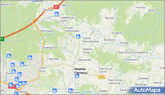 mapa Masłów Drugi, Masłów Drugi na mapie Targeo