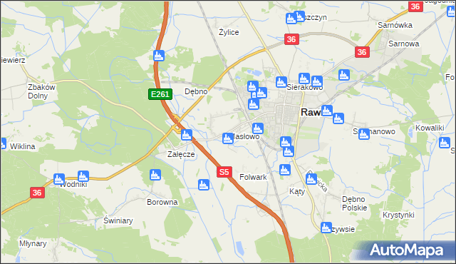 mapa Masłowo gmina Rawicz, Masłowo gmina Rawicz na mapie Targeo