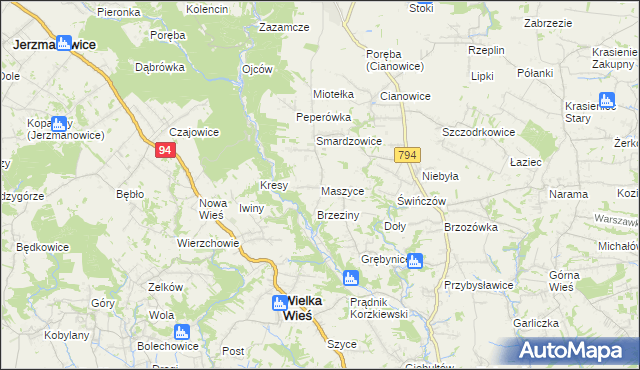 mapa Maszyce, Maszyce na mapie Targeo