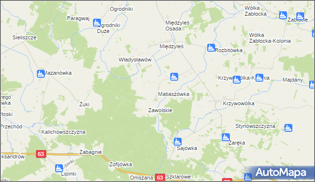 mapa Matiaszówka, Matiaszówka na mapie Targeo