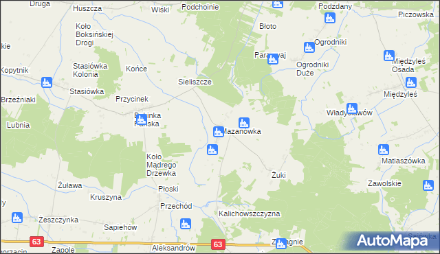 mapa Mazanówka, Mazanówka na mapie Targeo