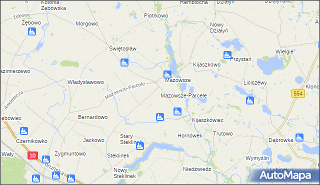 mapa Mazowsze-Parcele, Mazowsze-Parcele na mapie Targeo