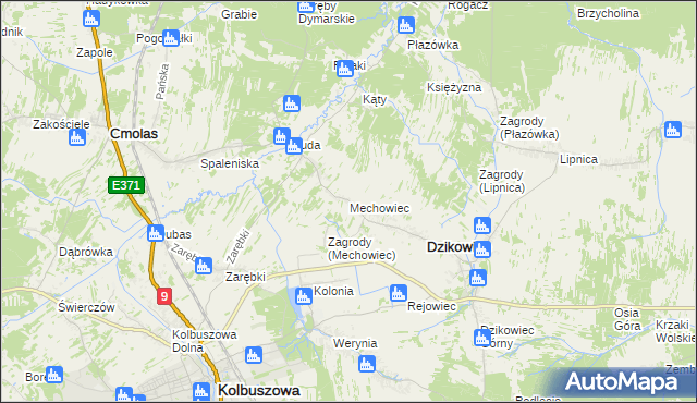 mapa Mechowiec, Mechowiec na mapie Targeo