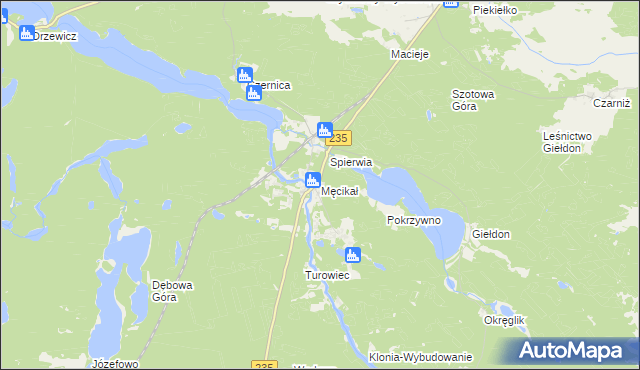 mapa Męcikał, Męcikał na mapie Targeo