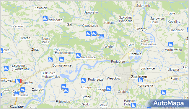 mapa Melsztyn, Melsztyn na mapie Targeo