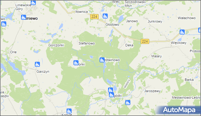 mapa Mestwinowo, Mestwinowo na mapie Targeo