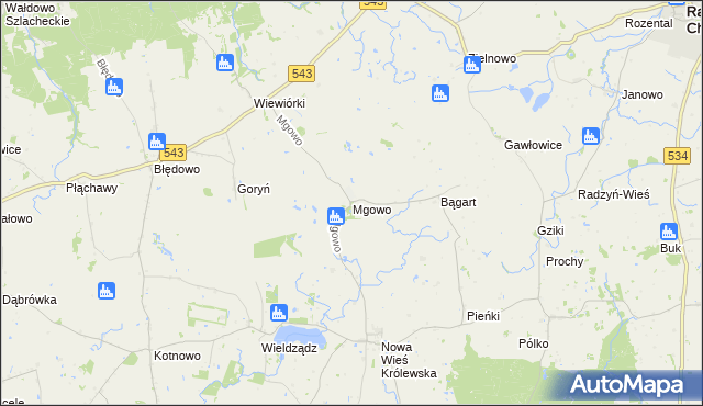 mapa Mgowo, Mgowo na mapie Targeo
