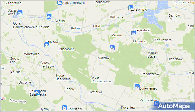 mapa Mianów, Mianów na mapie Targeo