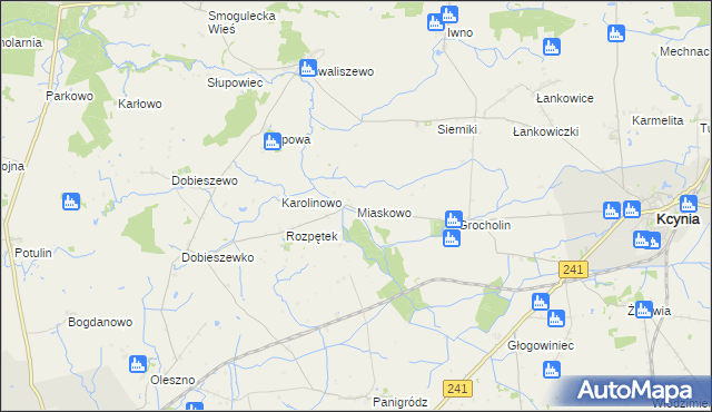 mapa Miaskowo, Miaskowo na mapie Targeo