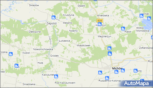 mapa Miastkówek, Miastkówek na mapie Targeo