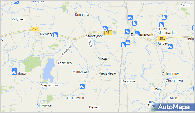 mapa Miąża, Miąża na mapie Targeo