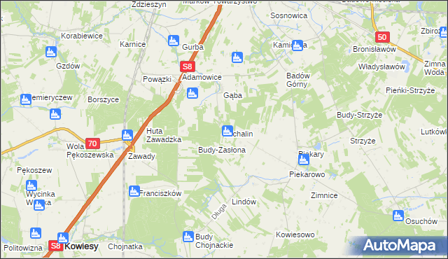 mapa Michalin gmina Mszczonów, Michalin gmina Mszczonów na mapie Targeo