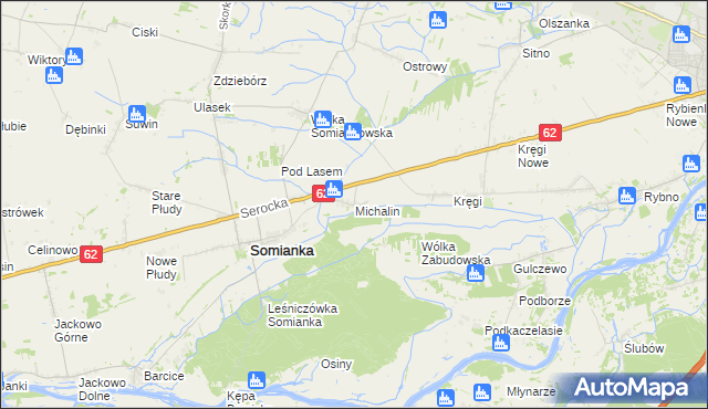 mapa Michalin gmina Somianka, Michalin gmina Somianka na mapie Targeo