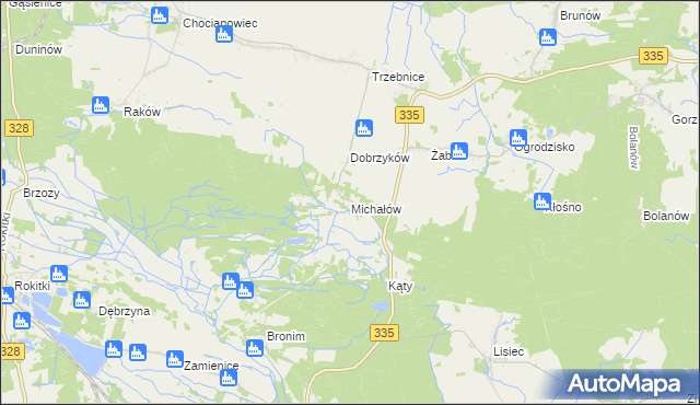 mapa Michałów gmina Chocianów, Michałów gmina Chocianów na mapie Targeo