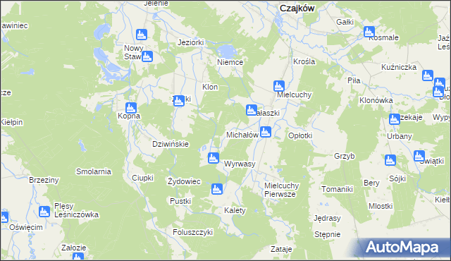 mapa Michałów gmina Czajków, Michałów gmina Czajków na mapie Targeo