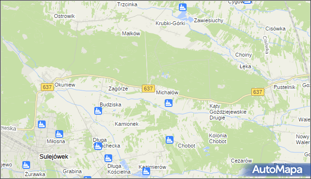 mapa Michałów gmina Halinów, Michałów gmina Halinów na mapie Targeo