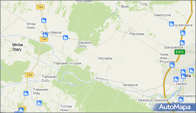 mapa Michałów gmina Iłża, Michałów gmina Iłża na mapie Targeo