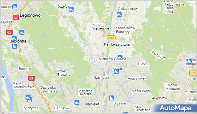 mapa Michałów-Grabina, Michałów-Grabina na mapie Targeo