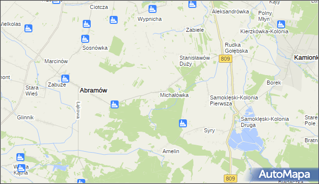 mapa Michałówka gmina Abramów, Michałówka gmina Abramów na mapie Targeo