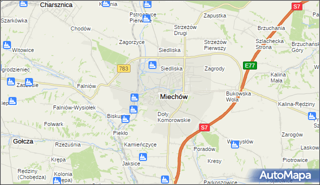 mapa Miechów, Miechów na mapie Targeo