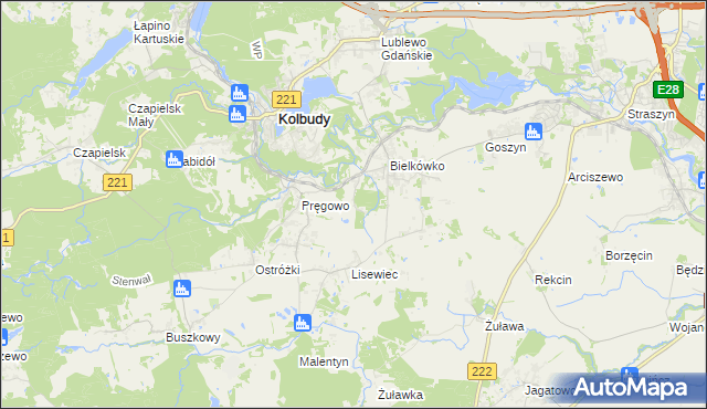 mapa Miechucińskie Chrósty, Miechucińskie Chrósty na mapie Targeo