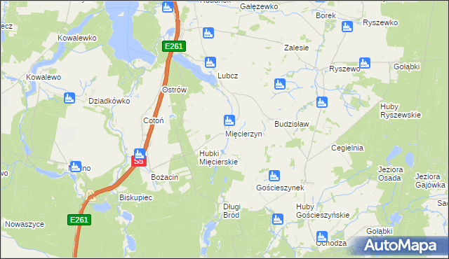 mapa Mięcierzyn, Mięcierzyn na mapie Targeo