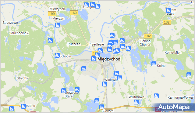 mapa Międzychód, Międzychód na mapie Targeo