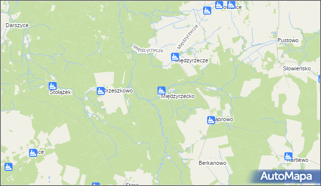 mapa Międzyrzecko, Międzyrzecko na mapie Targeo