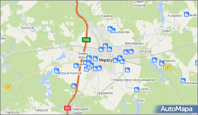 mapa Międzyrzecz, Międzyrzecz na mapie Targeo