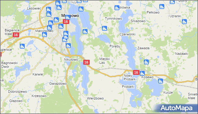 mapa Miejski Las, Miejski Las na mapie Targeo