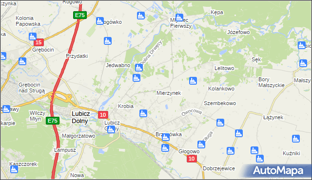 mapa Mierzynek gmina Lubicz, Mierzynek gmina Lubicz na mapie Targeo