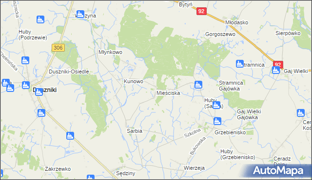 mapa Mieściska, Mieściska na mapie Targeo