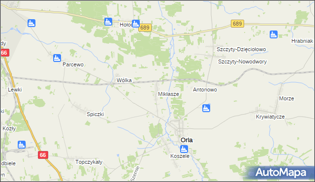 mapa Mikłasze, Mikłasze na mapie Targeo