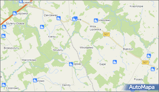 mapa Mikołajewo gmina Braniewo, Mikołajewo gmina Braniewo na mapie Targeo