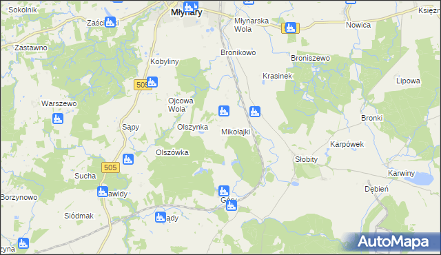 mapa Mikołajki gmina Młynary, Mikołajki gmina Młynary na mapie Targeo