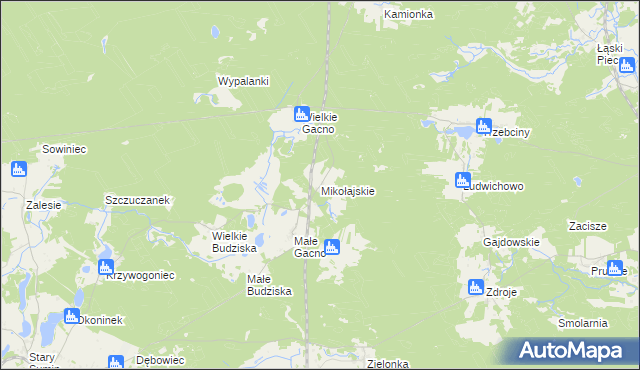 mapa Mikołajskie, Mikołajskie na mapie Targeo