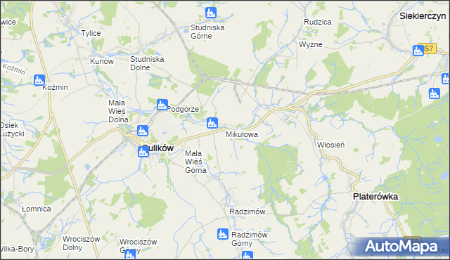 mapa Mikułowa, Mikułowa na mapie Targeo