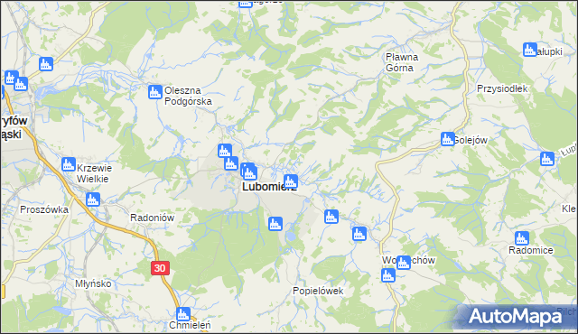 mapa Milęcice, Milęcice na mapie Targeo