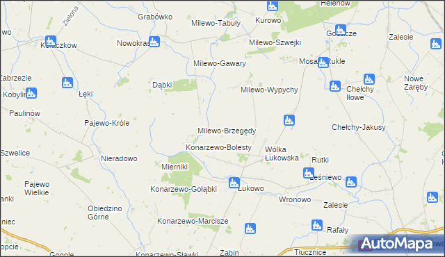 mapa Milewo-Malonki, Milewo-Malonki na mapie Targeo
